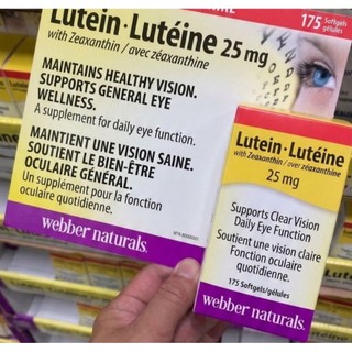 加國嚴選 現貨免運 (含背版) Webber Naturals Lutein 葉黃素 25mg (175顆)