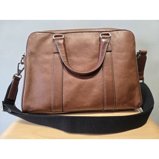 Fossil Haskell Double Zip 真皮公事包