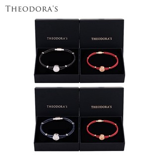 【THEODORA'S】情侶手環/手鍊-品牌圓形牌飾真皮手環 情侶對飾【希奧朵拉】