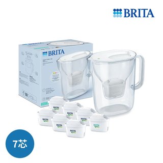 BRITA 純淨濾水壺+去水垢P6(共7芯/霧光白)【萬家福】