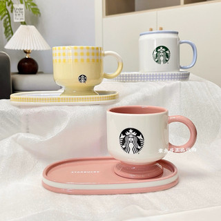 星巴克杯具 桌面咖啡杯 陶瓷馬克杯 辦公室下午茶杯碟 韓式高級感水杯