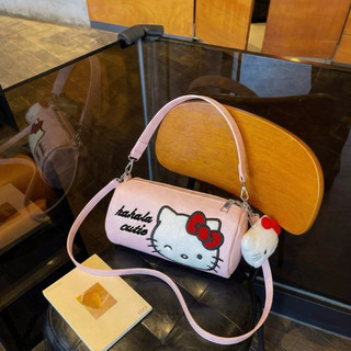 可愛大號Hello Kitty包包 可愛手拎圓筒包 斜挎包
