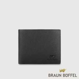 【BRAUN BUFFEL】艾康-A1 14卡中間翻透明窗短夾-黑色(德國小金牛台灣總代理)/BF582-317-BK