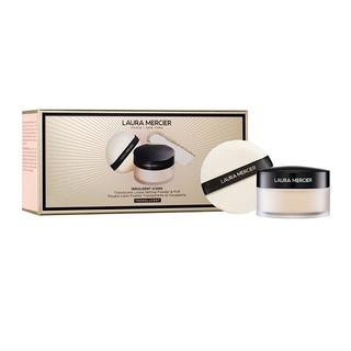 LAURA MERCIER 蘿拉蜜思 煥顏透明蜜粉組-蜜粉+天鵝絨粉撲(航空版)