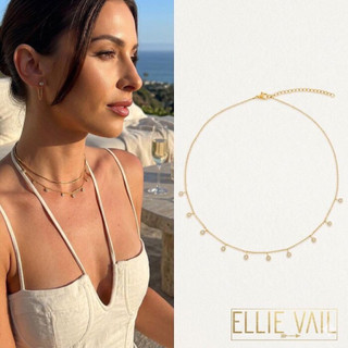 ELLIE VAIL 邁阿密防水珠寶 優雅垂墜 金色小圓鑽項鍊 Salma Dainty