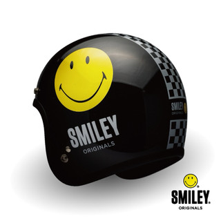【Gallop】GALLOP x SMILEY HELMET 黃色笑臉 聯名款 3/4 半罩安全帽 黑色