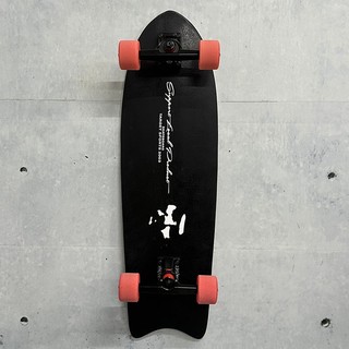 TARGET SKATE SURF SKATEBOARD沖浪滑板/ 簡約字樣logo人頭印花 /32吋（黑）