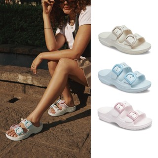 Crocs 卡駱馳 (女鞋) 假日女款造型彩扣涼鞋-冰粉色-212867-7DF