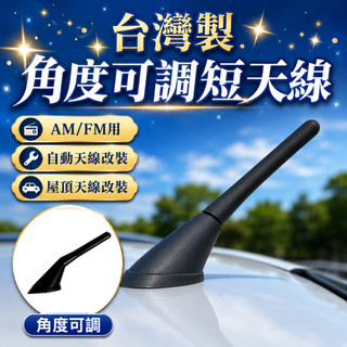 台灣製 角度可調短天線 汽車機車通用 改裝車頂天線 強力收音 AM FM 非裝飾 自動天線不舉 伸縮天線改裝