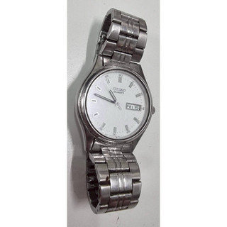 二手Seiko Quartz男錶新電池Watch Silvertone Luminoud Dial NewBattery