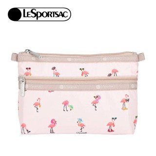 Lesportsac Cosmetic Clutch 雙層拉鍊化妝包 收納袋 盥洗包 女包(紅鶴海島派對) 開學季禮物