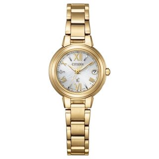 CITIZEN 星辰XC系列 星光閃耀電波光動能腕錶-琥珀金色 ES9433-56A