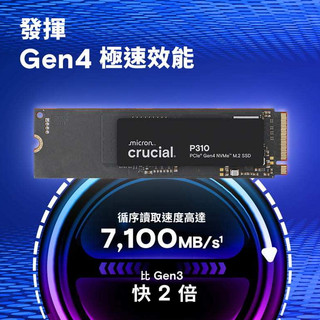 MICRON 美光 CRUCIAL P310 PCIE NVME M2 2280 SSD 固態硬碟 2TB 無散熱片