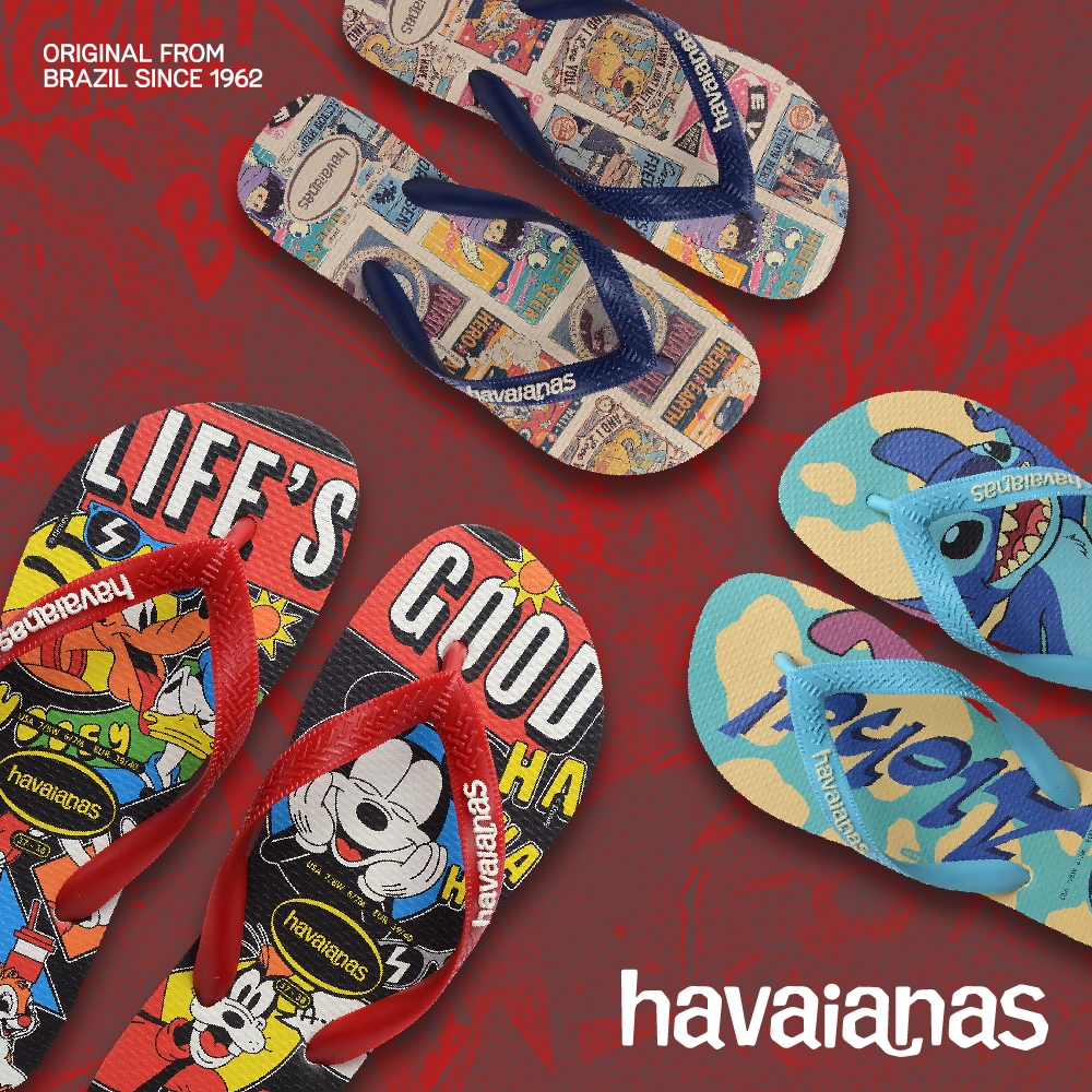 Havaianas 哈瓦仕 迪士尼 米奇 布魯托 唐老鴨 史迪奇 星際寶貝 怪獸電力 拖鞋 Top Disney 共3款
