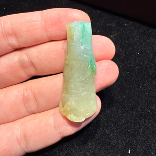 瀚玉珠寶 天然緬甸翡翠 老三彩竹節 竹子 節節高升 老三彩翡翠 翡翠竹子