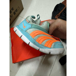 二手 Nike Dynamo Free 系列經典毛毛蟲款童鞋(藍橘）13cm