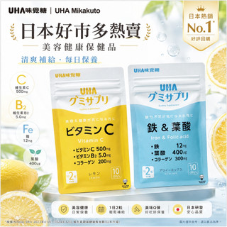 UHA味覺糖｜UHA Mikakuto 檸檬味維生素C+B2 鐵+葉酸 日本好市多