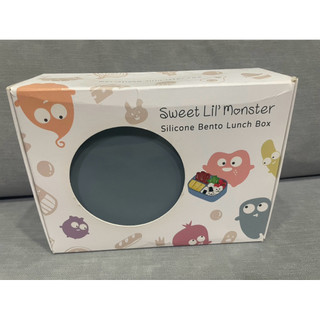 全新Sweet Lil' Monster怪獸寶貝矽膠便當盒-霧面藍