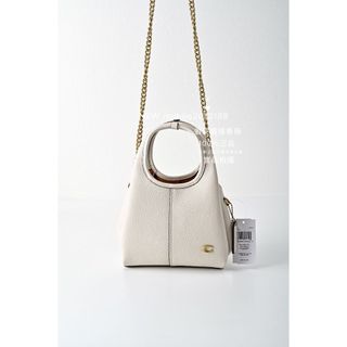 在途貨 粉筆白色 全新正品 COACH LANA 19 單肩手袋 CCY32 荔枝紋牛皮 手提包 斜背包 菜籃包 拖特包