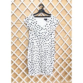 DKNY 白色斑點V領荷葉無袖洋裝 商品號 K26071142