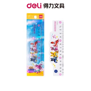 【Deli得力】Super Wings卡通直尺/15cm/EH658｜文具 辦公用品 學生文具 收納 可愛文具 聯名