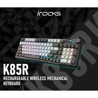 iRocks 艾芮克 K85R 石墨灰 RGB 熱插拔無線機械式鍵盤 奶茶軸