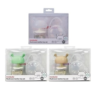 【樂森藥局】英國 Mombella 啾比小蘑菇固齒器組合 (蘑菇*1+收納盒*1+防掉繩*1)