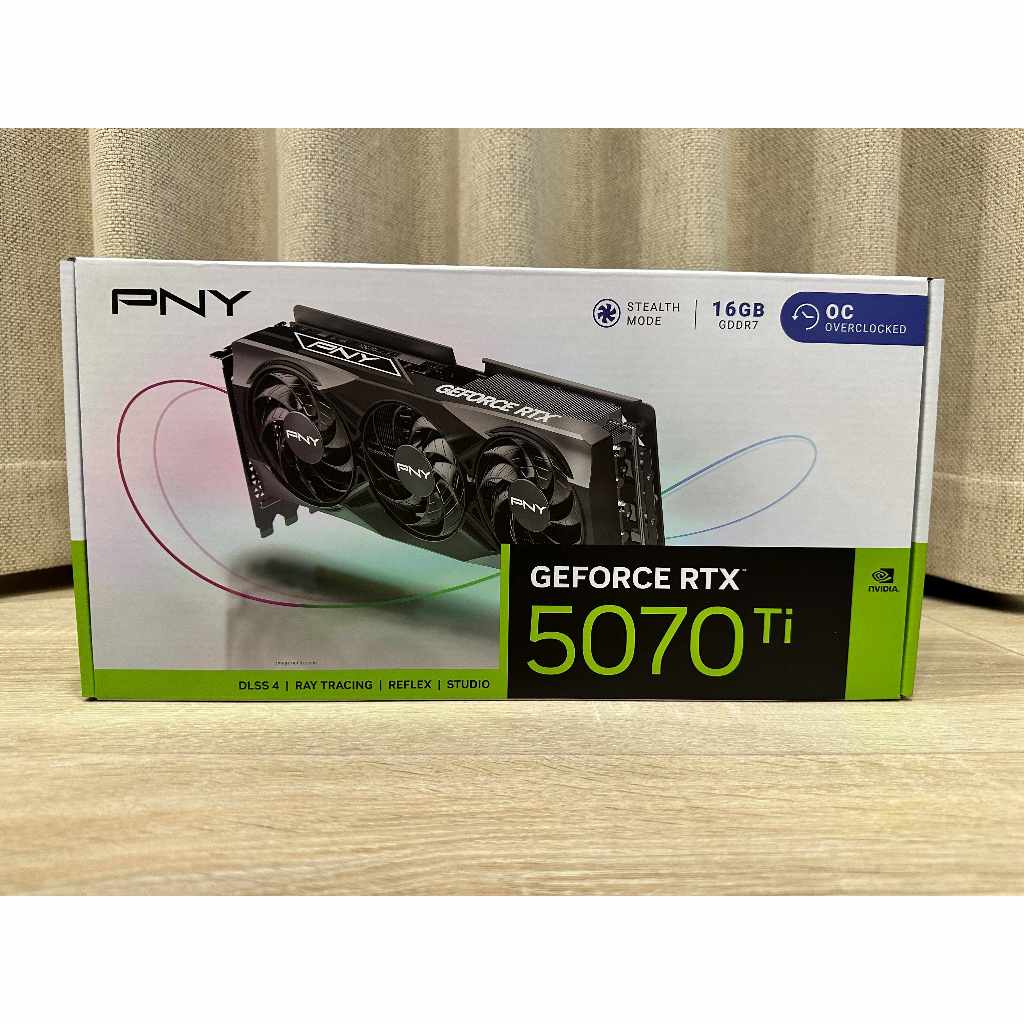 全新PNY RTX 5070Ti 16GB 超頻版三風扇顯示卡-青雲代理五年保