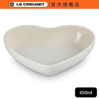 【Le Creuset】(無盒) 花蕾系列 心型碗 650ml 蛋白霜｜官方旗艦店