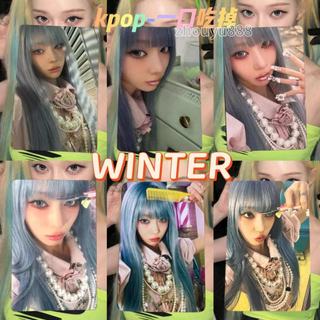 aespa藍發冬winter金冬天小卡L版專卡隨機卡專輯小卡日專ec華納樂天卡 KISS N TELL 日專小卡