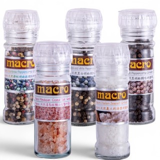 *貪喫熊* macro 天然彩虹胡椒粒 調味研磨罐 胡椒粒 研磨罐 胡椒 調味品 玫瑰鹽 海鹽