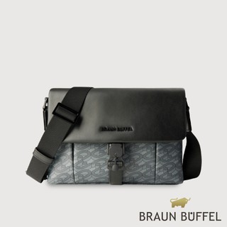 【BRAUN BUFFEL】瓦拉頓-MN 橫式斜背包-黑色(德國小金牛台灣總代理)/BF708-61-BK