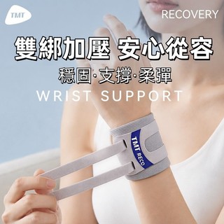 護腕帶 雙綁帶加壓 拇指孔 手腕固定支撐 可調式護具 羽球網球健身 加壓護腕 羽球護腕 運動護腕 護手腕 TFCC 護腕