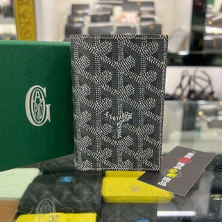 東區正精品㊣GOYARD Saint Pierre Card Wallet 全新灰色圖騰對開卡片夾信用卡夾 RZ6601