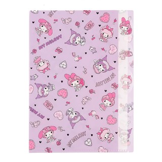 sun-star 日本製 Sanrio 三麗鷗 五層索引資料夾 A4 美樂蒂&酷洛米 睡衣派對 Chara Para