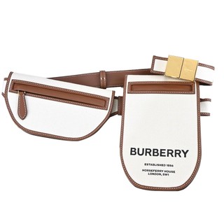 BURBERRY Olympia新款多功能帆布腰包(米白)｜100%原廠真品｜JS Maxx官方旗艦館