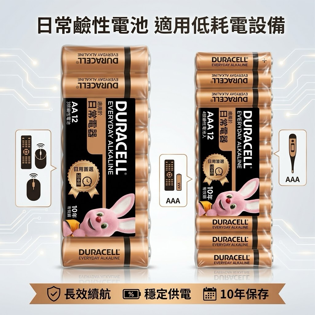 Duracell Aaa 電池 3 號 電池 金頂Duracell 鹼性電池-3號AA 4入裝 - PChome 24h購物
