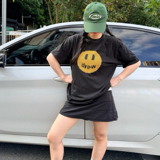 Drew House SS26 畫素笑臉短袖T恤 無性別主義 簡約圓領短T 情侶款 五分袖 上衣 男女同款