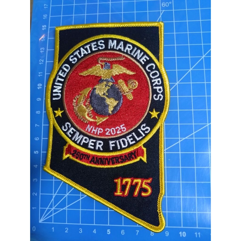 2206A01-刺繡電繡臂章-U S M C-250週年紀念臂章MARINE-軍警消-生存遊戲