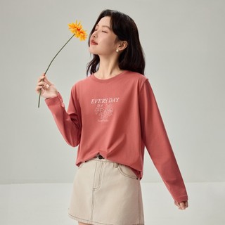 GIORDANO 女裝純棉浪漫蝴蝶結印花長袖T恤【多色任選】13396796