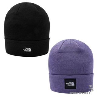 The North Face 北面 反折毛帽 針織 小標 黑/紫 NF0A8HMGJK3/NF0A8HMGNNK