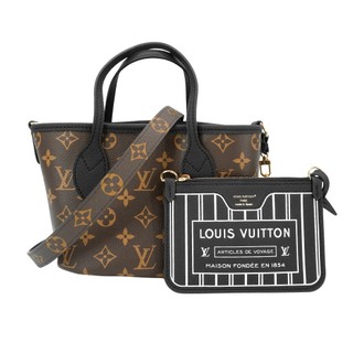 Louis Vuitton 展示品 Neverfull BB 帆布雙面手提/斜背包(M12099-黑)