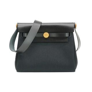 Hermes Herbag 20 Mini 帆布金釦肩背/斜背兩用包(Noir黑)