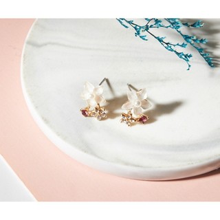 {Luna Jewelry🥰日常的微光} 花香圍繞耳環 防敏鋼針 水鑽耳環 韓款耳環 抗過敏耳環 純鋼飾品 鋼針耳環