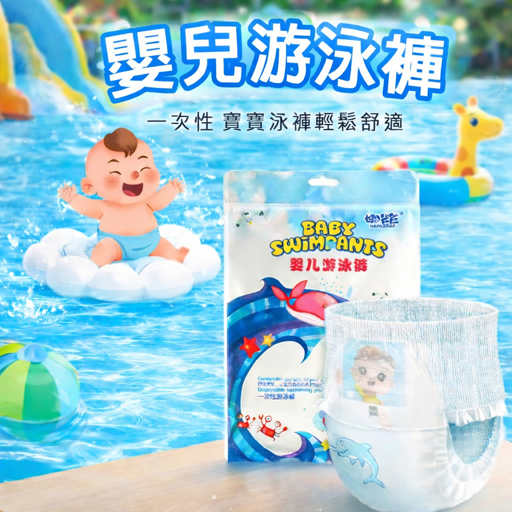 現貨〔一次性泳褲D8】嬰幼兒夏季游泳紙尿褲 ♥ 防水透氣 拉拉褲設計 拋棄式便利 夏季必備 寶寶泳裝