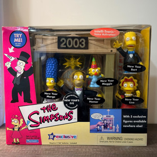 Playmates 辛普森 the simpsons 2003新年快樂場景人偶組 公仔