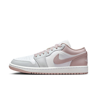 NIKE W AIR JORDAN 1 LOW AJ1 白粉灰 皮革 低筒 休閒鞋 女鞋【DC0774-606】