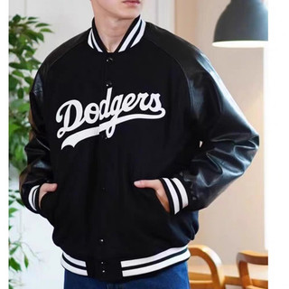 火箭出貨🔥現貨 MLB Fanatics 道奇隊 LA Dodgers 棒球外套 毛呢 PU皮格 夾克 大谷翔平