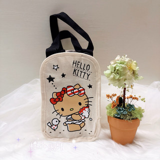 現貨| 實拍 Hello Kitty 飲料提袋 帆布手提袋 杯袋 環保袋 Kitty提袋 三麗鷗 Sanrio 手提杯袋