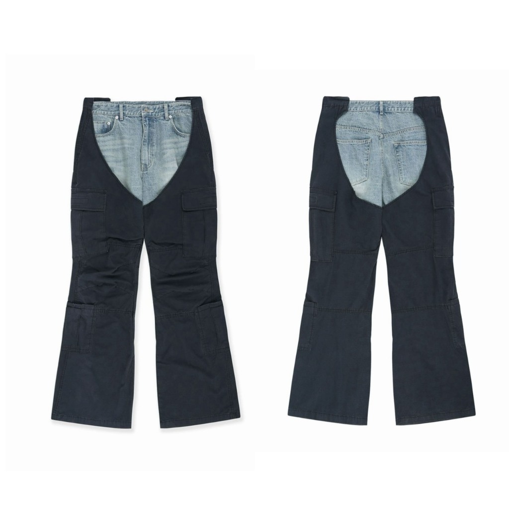 【狼嚴選】Protocol Index Biker Cargo Denim Pants-Blue